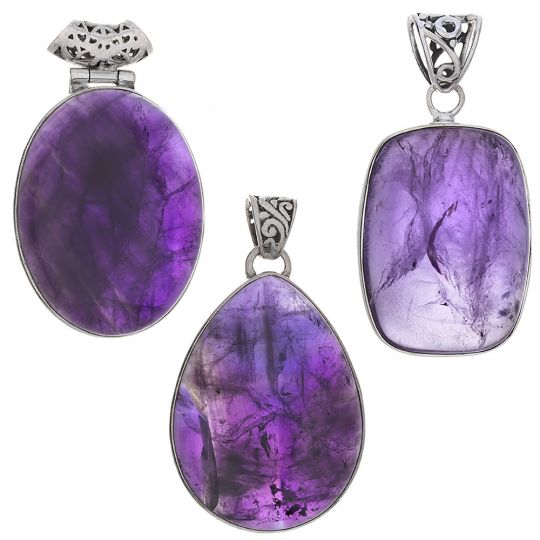 Assorted Shapes XXL Amethyst Pendants (up to 70mm H)