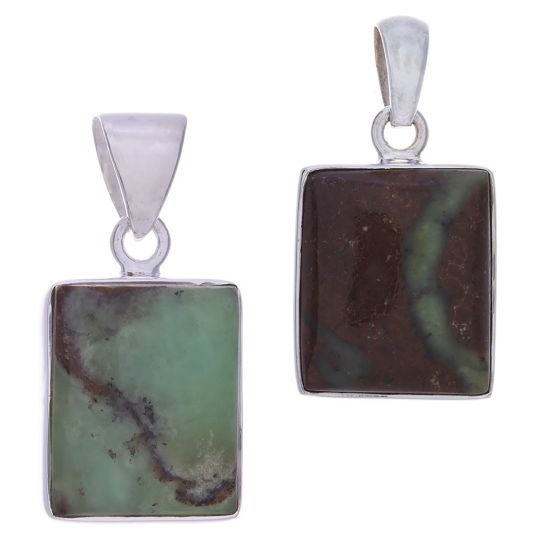 Assorted Rectangular Chrysoprase Pendant (32 to 36mm H)