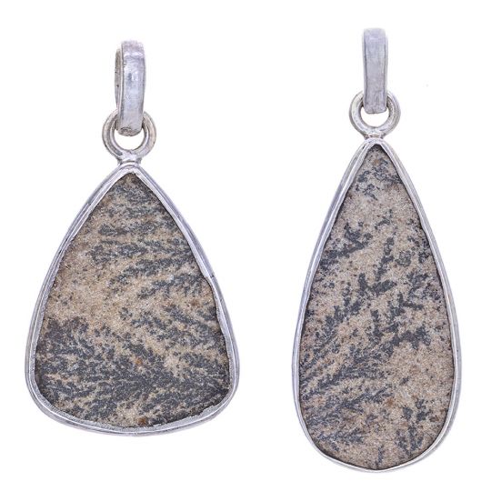 Assorted Teardrop Psilomelane Dendrite Pendant (34 to 44mm H)