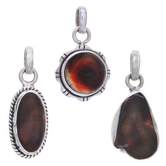 Assorted Shape Small Fire Agate Pendants (23 to 33mm H)
