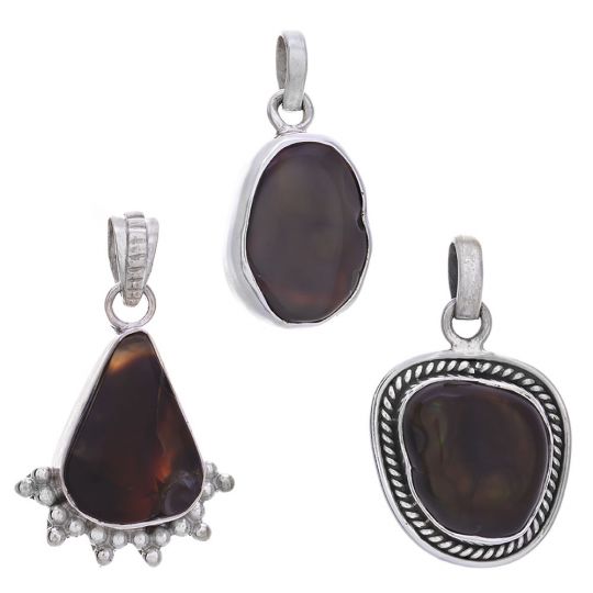 Assorted Shape Medium Fire Agate Pendants (24 to 41mm H)