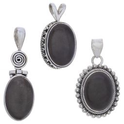 Assorted Small Oval Gold Sheen Obsidian Pendants (26 to 40mm H)