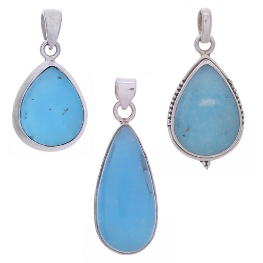 Assorted Small Teardrop Hemimorphite Pendant (28 to 38mm H)
