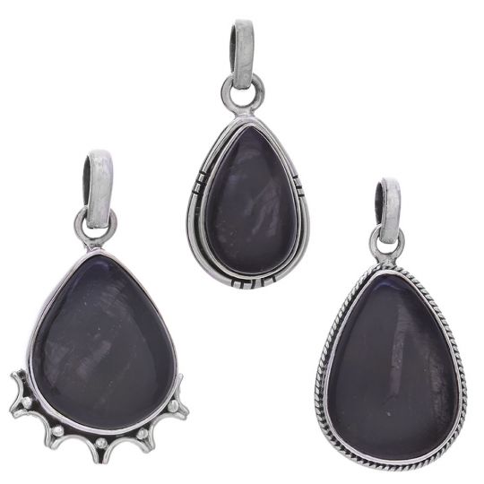 Assorted Small Teardrop Hypersthene Pendant (25 to 32mm H)