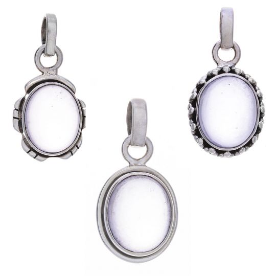 Assorted Small Oval Lavender Quartz Pendant (20 to 23mm H)