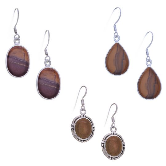 Assorted Shapes Mookaite Earrings (25 to 39mm H)