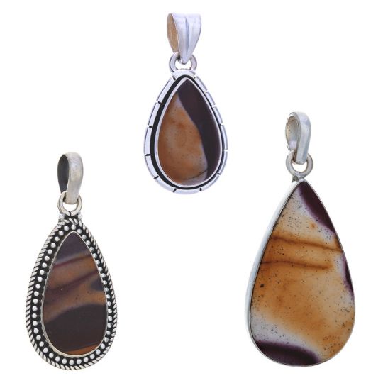 Assorted Medium Teardrop Mookaite Pendants (35 to 42mm H)