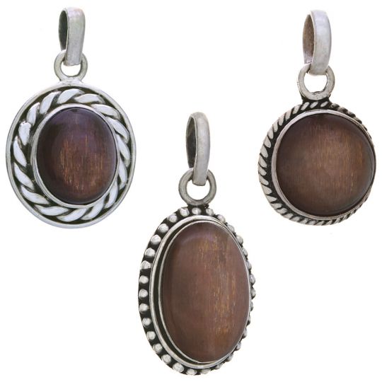 Assorted Oval & Round Goldshine Moonstone Pendant (25 to 36mm H)