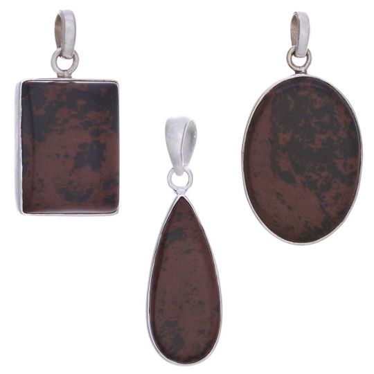 Assorted Shape Mahogany Obsidian Pendant (29 to 36mm H)