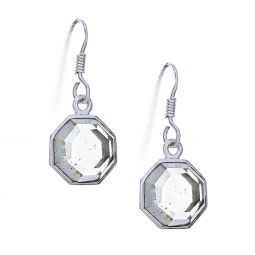 Octogonal Faceted Prasiolite Earrings (25 to 28mm H)