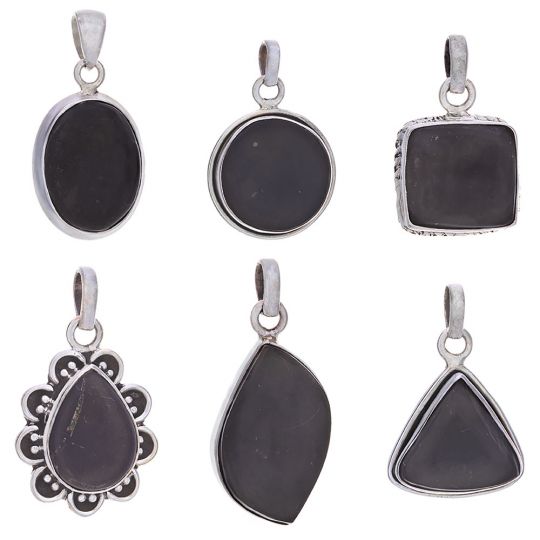 Assorted Shapes Shungite Pendant (29 to 33mm H)