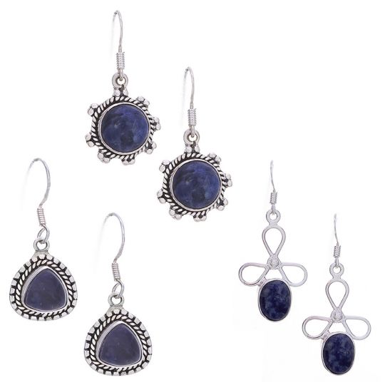 Assorted Shapes Small Sodalite Earrings (23 to 39mm H)