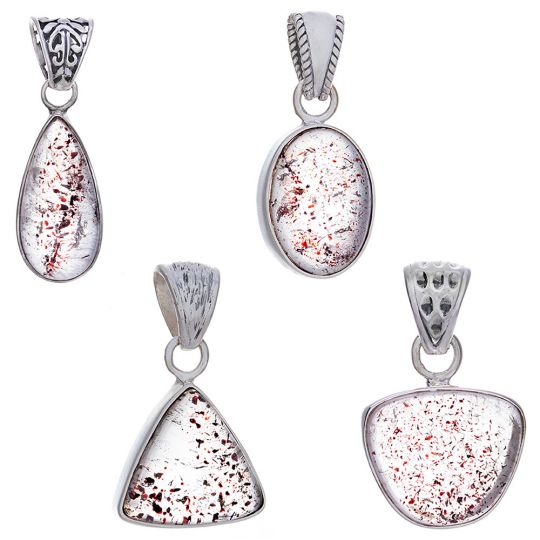 (CLEARANCE) Assorted Shapes Medium Plain Super Seven Pendant (32 to 40mm H)