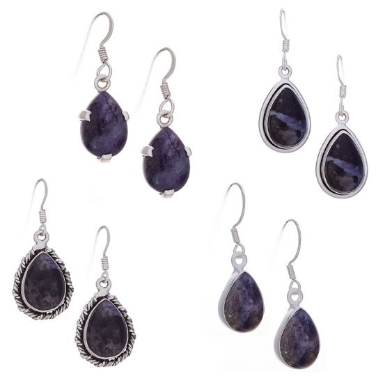 Assorted Teardrop Tiffany Stone Earrings (32 to 39mm H)