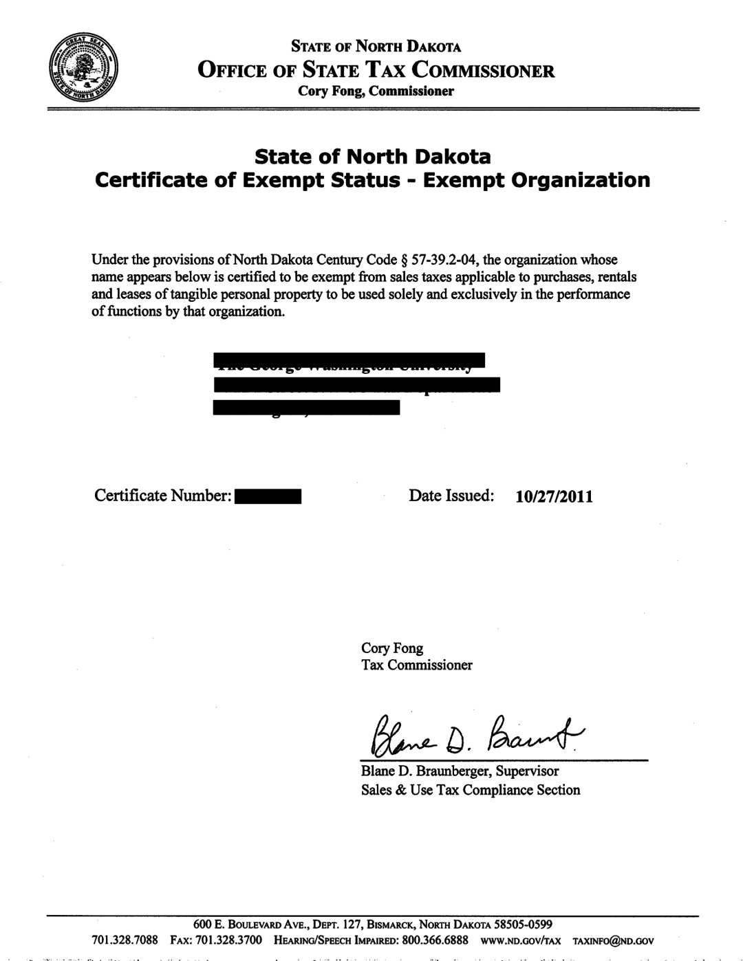north dakota sales tax exemption