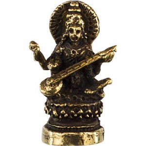 Mini Brass Figurine Saraswati